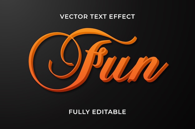 Vector text font style effect