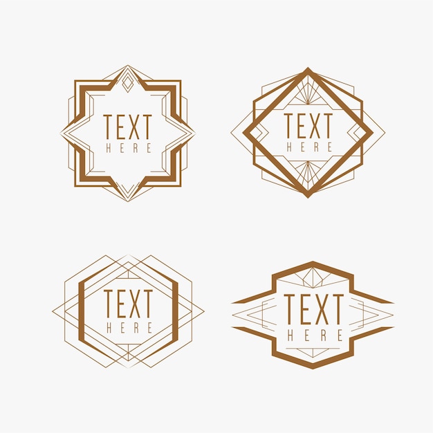 Vector text frame art deco