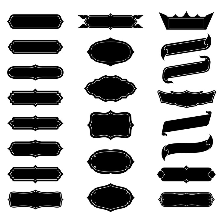 Vector text frame border for decoration vector set
