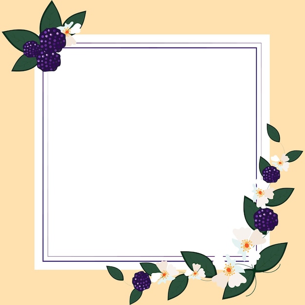 Text Frame Surrounded With Assorted Flowers Hearts And Leaves Framework For Writing Ringed With Different Daisies Hearts And Tree Leaves Yellow color Square shape