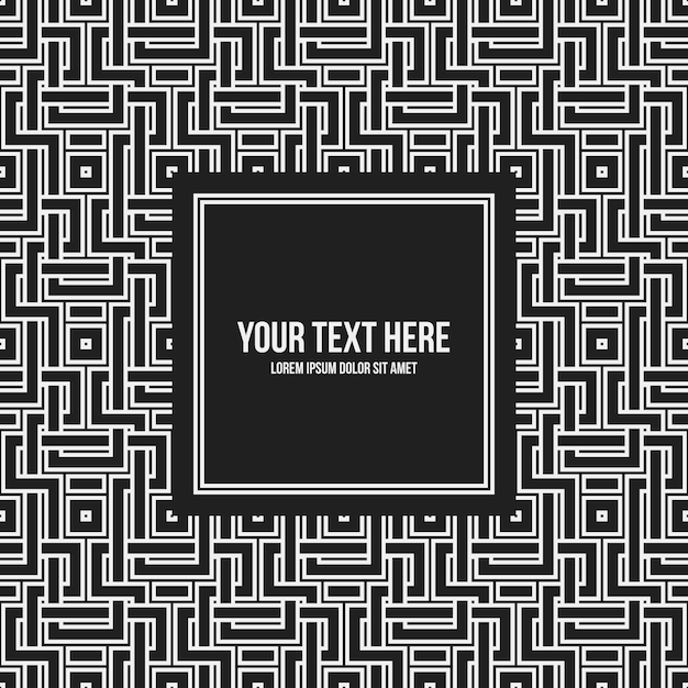 Text frame template with monochrome pattern. Useful for presentations, advertising and web design.