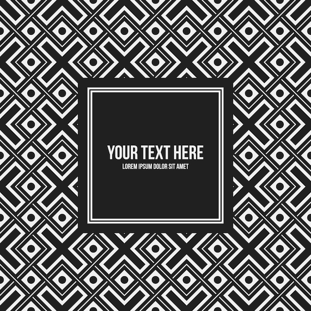 Vector text frame template with monochrome pattern. useful for presentations, advertising and web design.