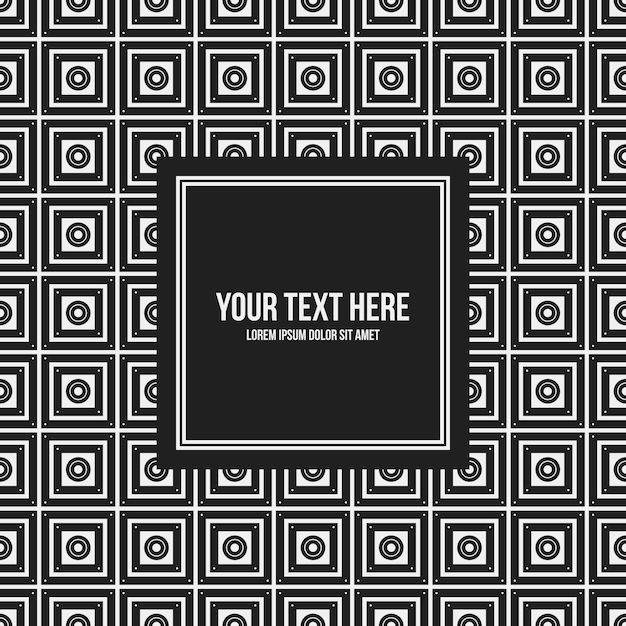 Text frame template with monochrome pattern. Useful for presentations, advertising and web design.