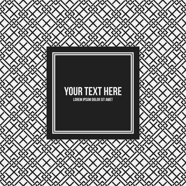 Text frame template with monochrome pattern. Useful for presentations, advertising and web design.