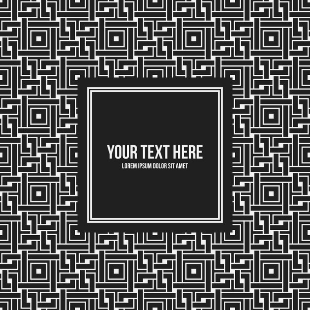 Text frame template with monochrome pattern. Useful for presentations, advertising and web design.