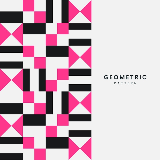 TEXT on Geometrical shape background with minimalist elements template pink