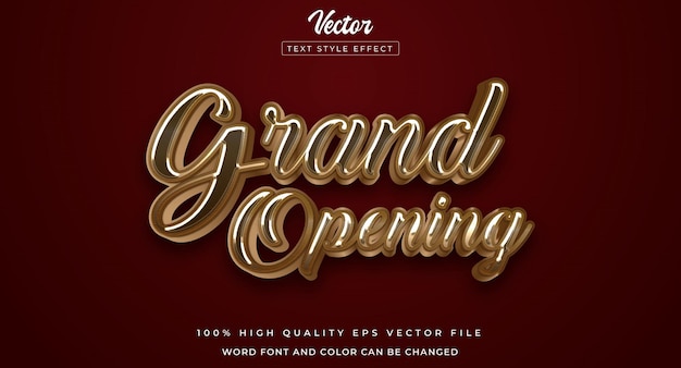 Text grand opening effect editable font 3d style