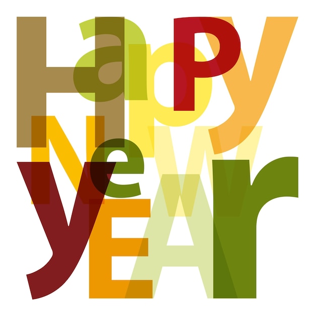 Vector text happy new year