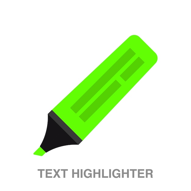 Text highlighter illustration on transparent background