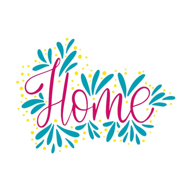 Text home lettering vector banner