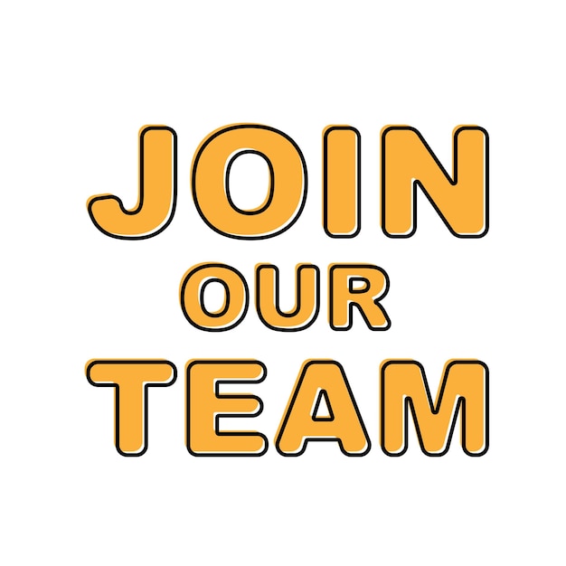 Text join our team lettering illustration