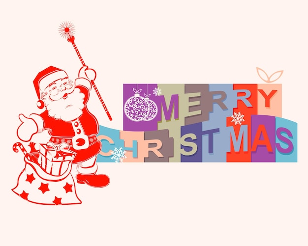 Vector the text merry christmas