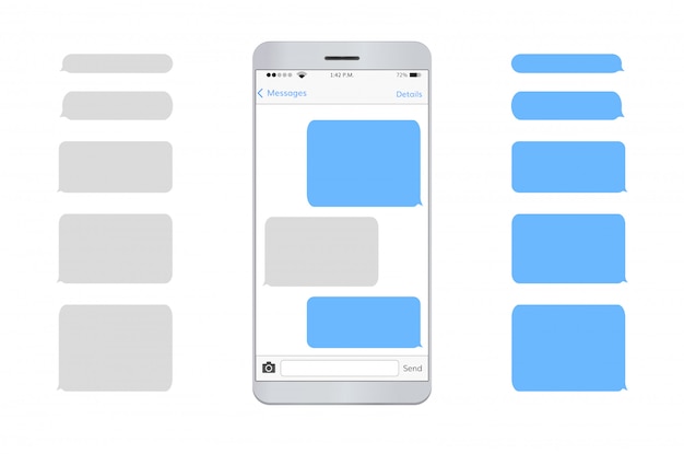 Vector text message mobile phone