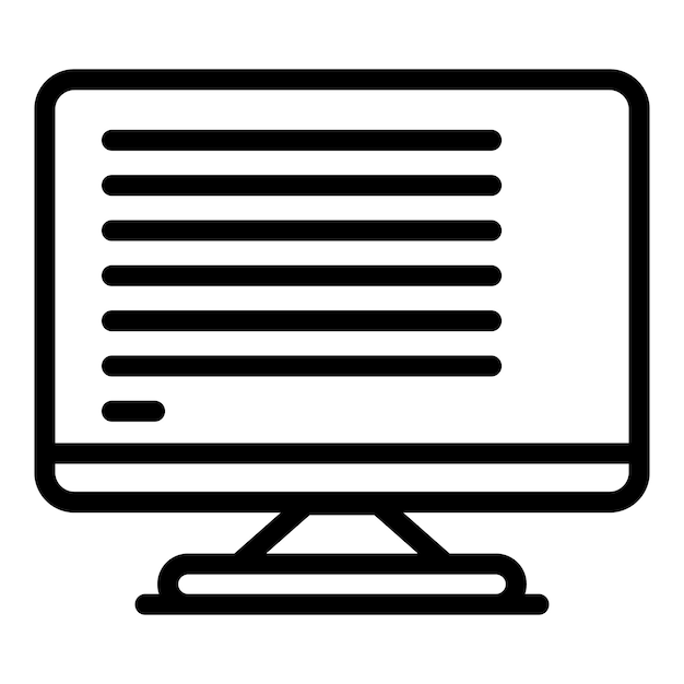Text monitor icon Outline text monitor vector icon for web design isolated on white background