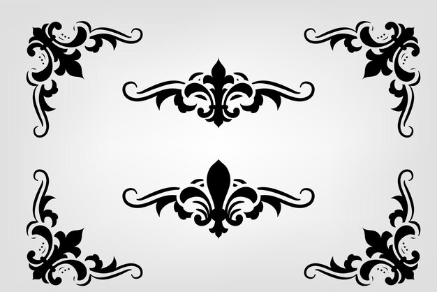 Vettore separatore di testo decorazione barocca divisore di libri tipografia ornamento elementi di design forme di divisione vintage illustrazione di confine