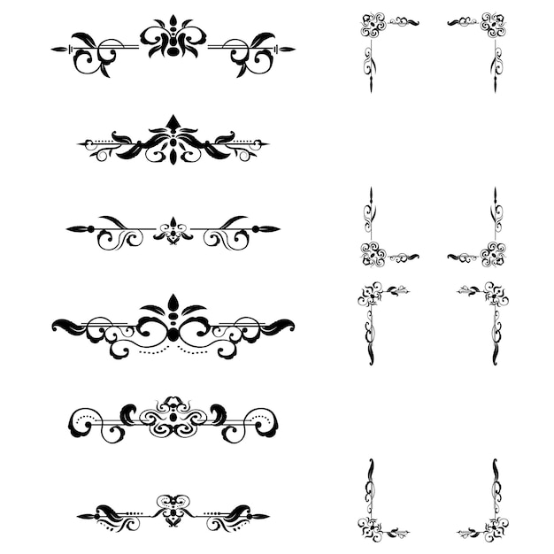 text separator decoratice divider book typography ornament design elements vintage dividing shapes border illustration