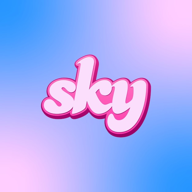 Vector text sky color pink blue