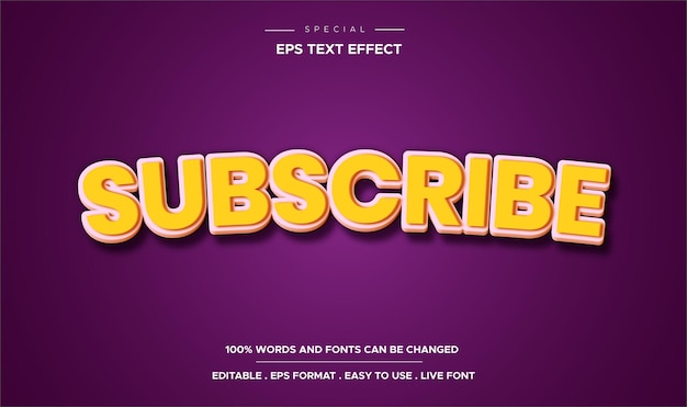 Text style 3d effect subscribe bold mockup