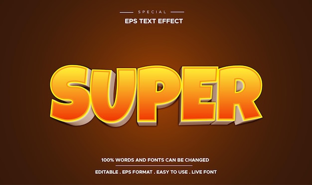 Text style 3d effect Super bold mockup