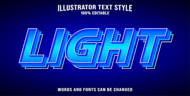 Text style effect blue light