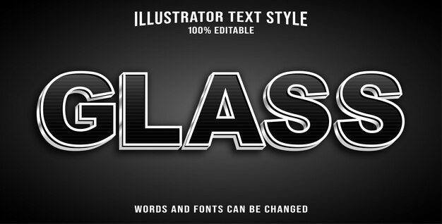 Text style effect glass