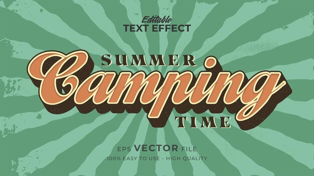 Text style effect. Retro summer text in grunge style