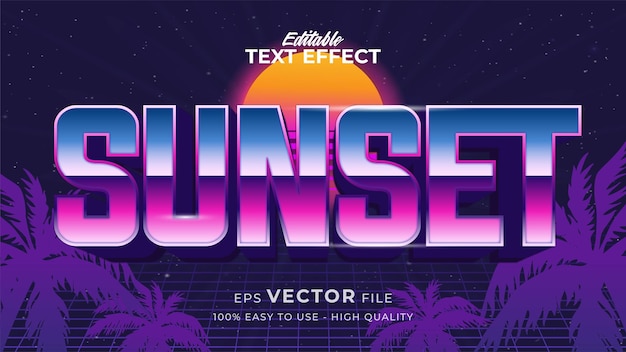 Text style effect. Retro summer text in grunge style