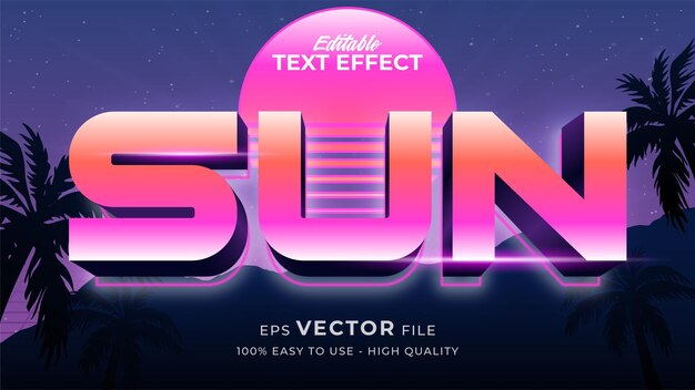 Text style effect. retro summer text in grunge style