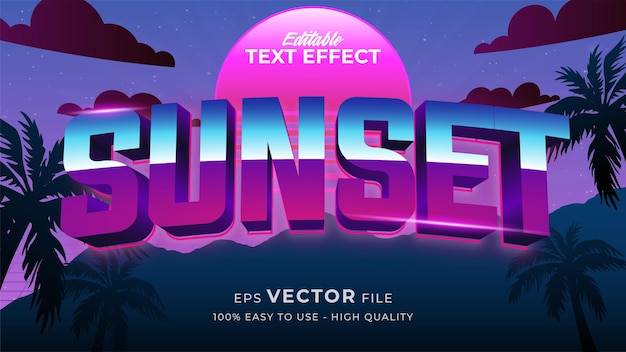 Text style effect. retro summer text in grunge style