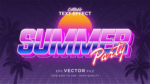 Text style effect. Retro summer text in grunge style