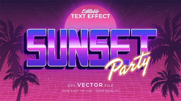 Vector text style effect. retro summer text in grunge style