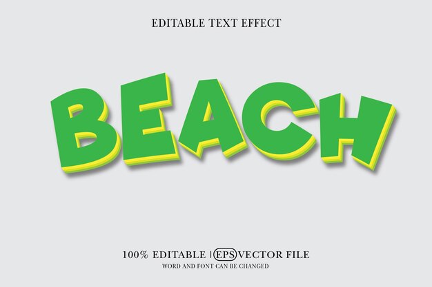 Text style effect that can be edited Beach theme for text style