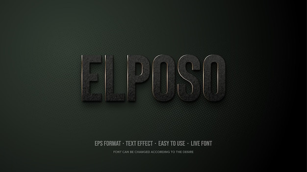 Vector text style effect with solid black color