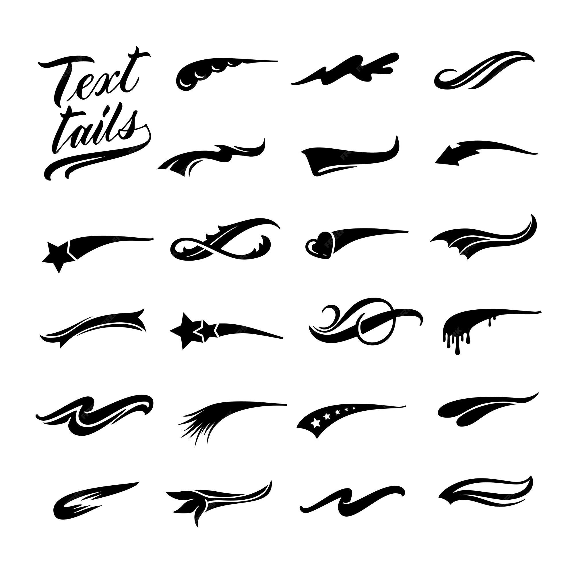 Premium Vector  Retro texting tails swooshes swishes, swooshes