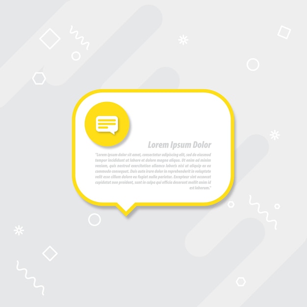 Text typing infographic yellow and white bubble