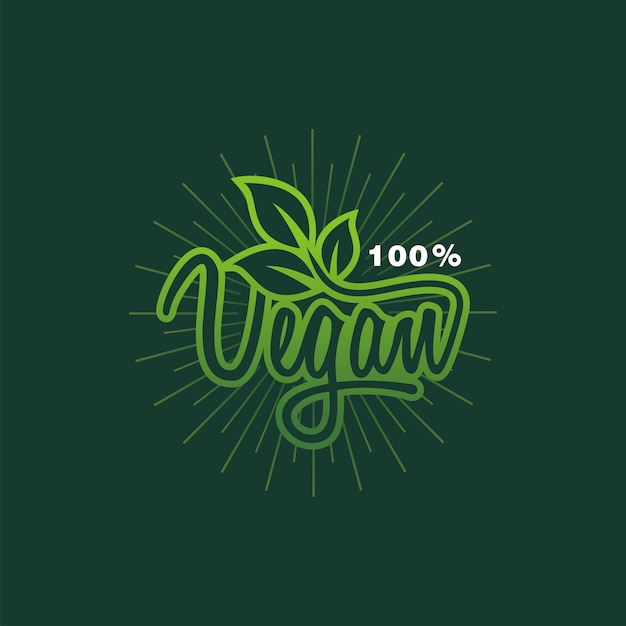 Vector text vegan vector lettering illustration