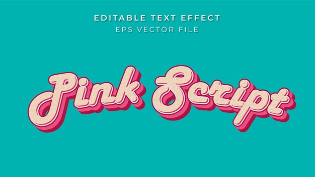 Vector texteffectpinkscript