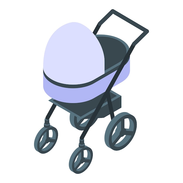 textile baby pram icon isometric of textile baby pram vector icon for web design isolated on white background
