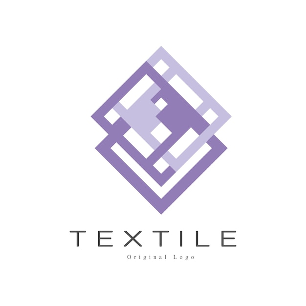 Textile original logo design element for company identity craft store advertising poster banner flyer vector Illustration isolated on a white background