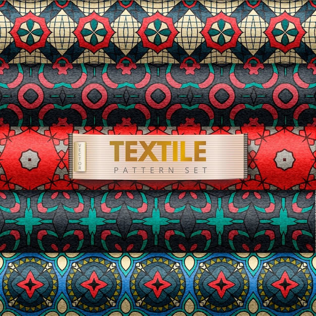 Vector textile pattern set