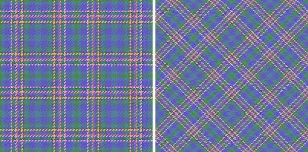 Textile plaid tartan Seamless pattern fabric Vector texture background check