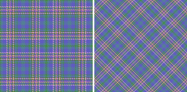 Textile plaid tartan Seamless pattern fabric Vector texture background check