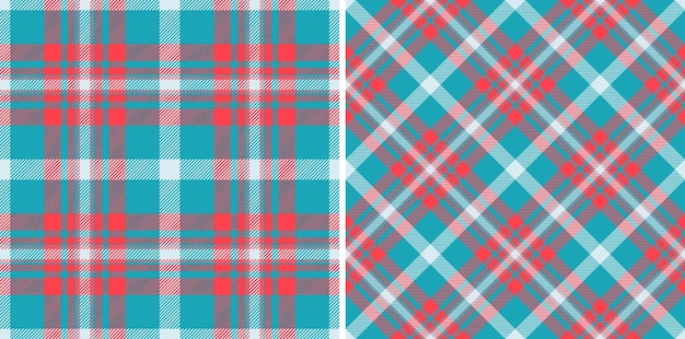 Textile plaid texture of vector pattern background with a check seamless tartan fabric set in happy colors