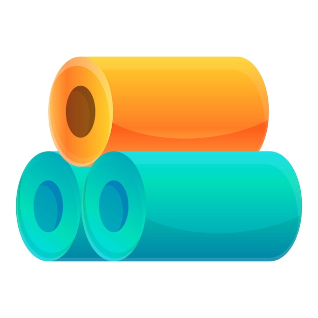 Vector textile production fiber rolls icon cartoon of textile production fiber rolls vector icon for web design isolated on white background