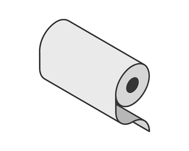 Vector textile roll vector icon paper tube illustration design for kitchen cleaning towel carpet scroll whatman fabric