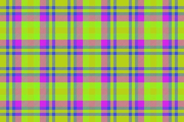 Textile seamless pattern Plaid fabric check Tartan background vector texture