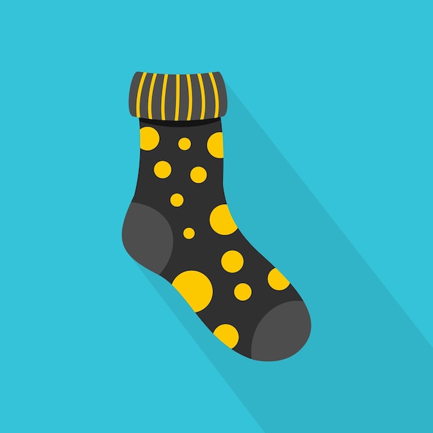 Textile sock icon Flat illustration of textile sock vector icon for web