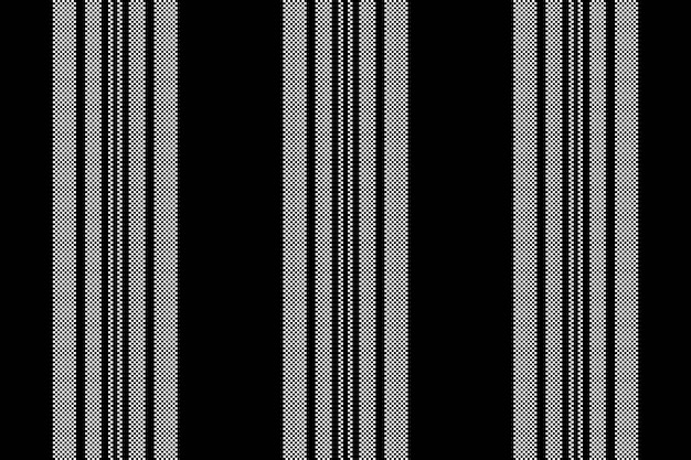 Textile stripe seamless of lines background pattern with a vertical texture vector fabric in black and white colors