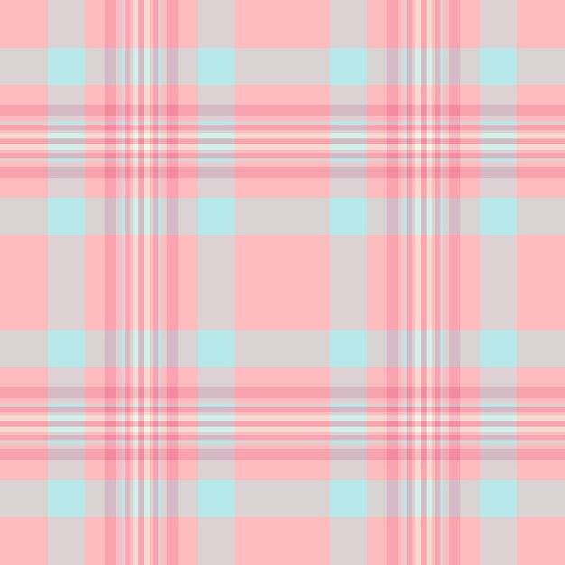 Textile tartan check of plaid background vector with a pattern texture fabric seamless in light and red colors