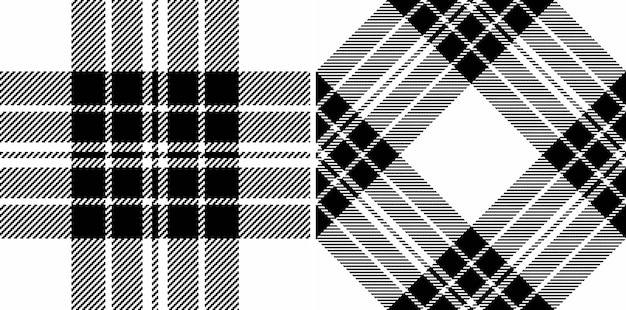 Textile texture plaid of tartan vector background with a check seamless fabric pattern Set in monochrome colors for stylish picture ideas for fashion inspiration